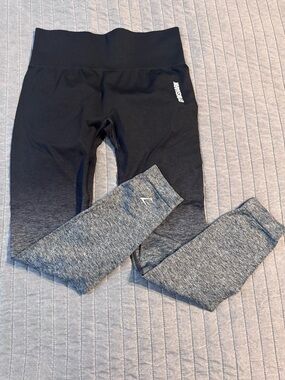 Gymshark Black to Heather Gray Ombre Leggings